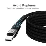 CABLE TRENZADO DE NAILON DURA SPEED DE 240W TIPO-C A TIPO-C PARA CARGA Y SINCRONIZACIÓN ULTRA RÁPIDA DE 1.8M ARGCB0073